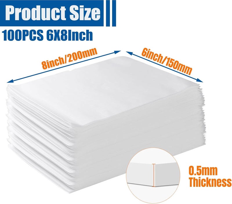 V-chen 100 Pack Foam Pouches, Cushion Foam Pouch for Moving and Storing, 6"x 8" Foam Wrap Pouches Protect Fragile Items, Protect mug, Glasses, China, and Dishes, Packing supplies - Image 2